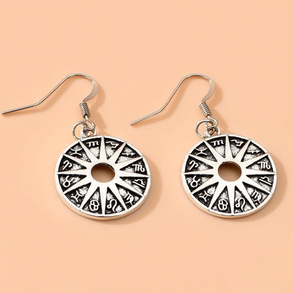 Any 2/$20! Silver Boho Zodiac Drop Earrings - Picture 3 of 5